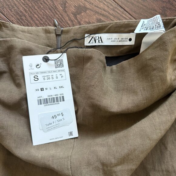 Zara Linen Mini Skirt - Picture 2 of 4